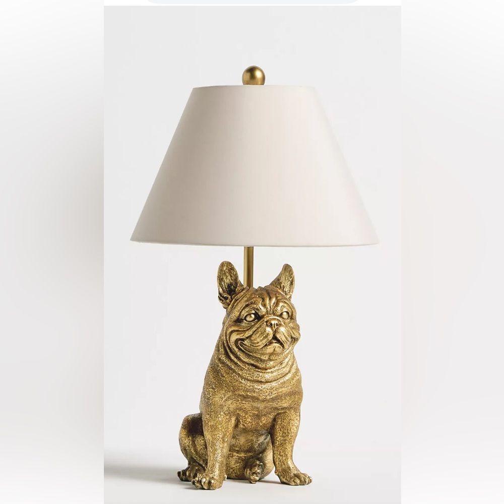Anthropologie Table Lamp Dog Edition Frenchie